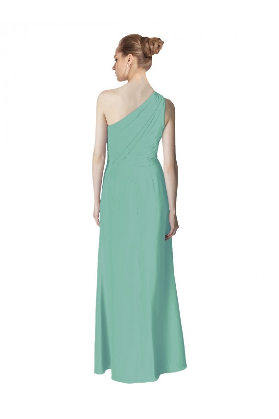 Vert de jade Trapèze Mousseline Longue Robes demoiselle d'honneur Outlet