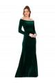 Vert foncé Fourreau Épaule Dénudée Velours Stretch Longue Formelles Robes demoiselle d'honneur / Robes de soirée / Robes de bal Outlet