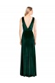 Vert foncé Trapèze Col V Velours Stretch Longue Formelles Robes demoiselle d'honneur / Robes de soirée / Robes de bal Outlet