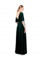 Vert foncé Trapèze Col V Velours Stretch Longue Robes demoiselle d'honneur / Robes de bal Outlet