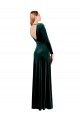 Vert foncé Trapèze Col V Velours Stretch Longue Robes demoiselle d'honneur / Robes de bal Outlet