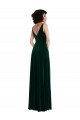 Vert foncé Trapèze Col V Velours Stretch Longue Robes demoiselle d'honneur / Robes de bal Outlet