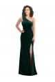 Vert foncé Trompette Velours Stretch Longue Robes demoiselle d'honneur / Robes de bal Outlet