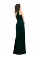 Vert foncé Trompette Velours Stretch Longue Robes demoiselle d'honneur / Robes de bal Outlet