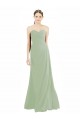 Vert fumée Trapèze Mousseline Longue Robes demoiselle d'honneur Outlet