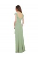 Vert fumée Trapèze Mousseline Longue Robes demoiselle d'honneur Outlet