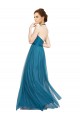 Vert sarcelle Trapèze Licou Col Haut Tulle Longue Robes demoiselle d'honneur Outlet