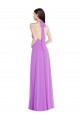 Violet Trapèze Licou Mousseline Longue Formelles Robes demoiselle d'honneur / Robes de soirée Outlet