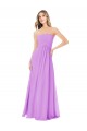 Violet Trapèze Sans bretelle Mousseline Longue Robes demoiselle d'honneur Outlet