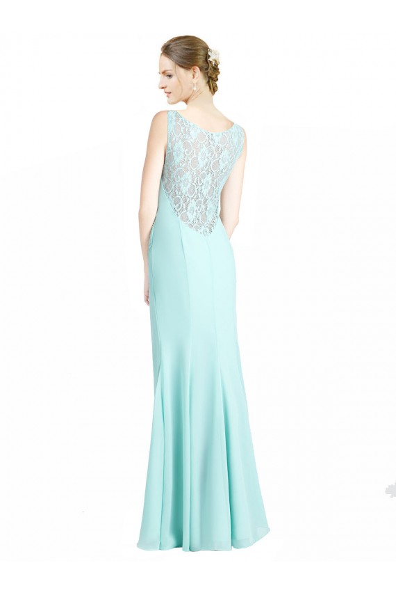 Waterfall Sirène Col V Mousseline Dentelle Longue Robes demoiselle d'honneur Outlet